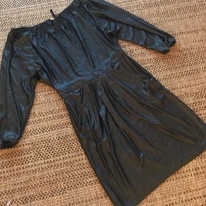 Bcbg shiny black dress comfortable sexy work!!!!